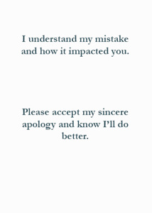 Inside: I'm Sorry SRY312 - Inside Card