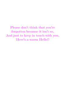 Inside: Keep In Touch KIT311 - Inside Card