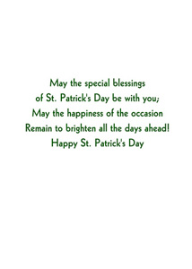 Inside: St. Patrick's Day SPD306 - Inside Card