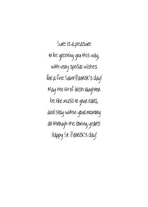 Inside: St. Patrick's Day SPD311 - Inside Card