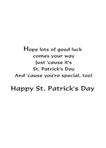Inside: St. Patrick's Day SPD313 - Inside Card
